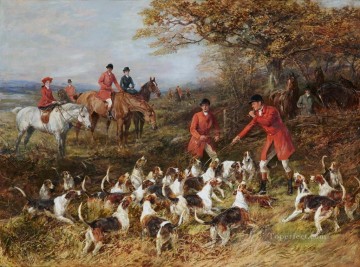 Classical Painting - Hunters and hounds Heywood Hardy hunting